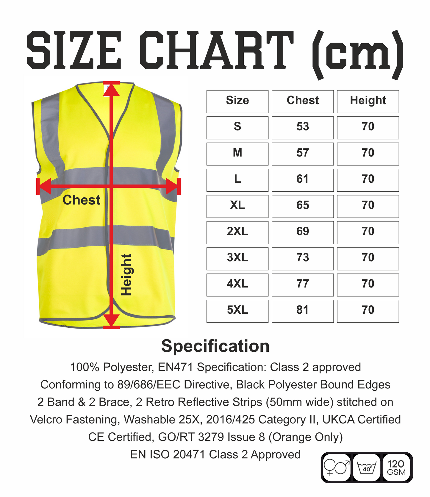 Safety High Vis Waist Coat