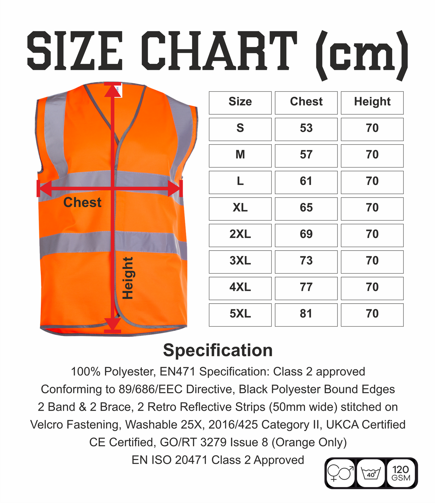 Safety High Vis Waist Coat
